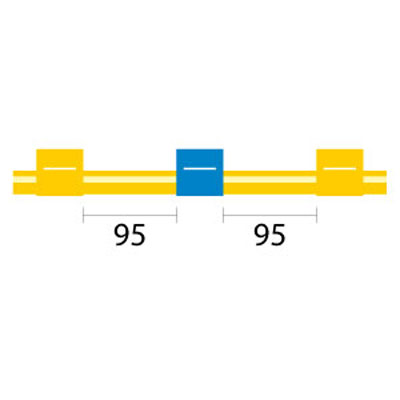 Solva Flex Pump Tube 3 tag (95mm) 1.52mm ID Yellow/Blue (PKT 12)