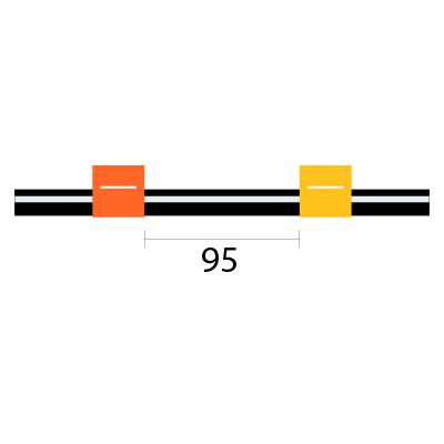 Viton Pump Tube 2tag (95mm) 0.51mm ID Orange/Yellow (PKT 12)