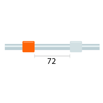 ProLok PVC Pump Tube Short 2tag 0.64mm ID Orange/White (PKT 12)