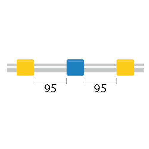 [1.52-YB3B-95-F] ProLok Contour Flared End PVC Pump Tube 3tag (95mm) 1.52mm ID Yellow/Blue (PKT 6)