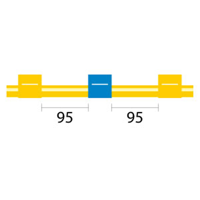 [1.52-YB3B-95-SF-F] Contour Flared End Solva Pump Tube 3tag (95mm) 1.52mm ID Yellow/Blue (PKT 6)