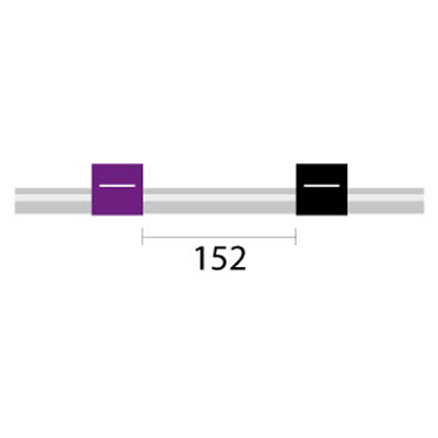 [2.29-PBLK-F] Contour Flared End PVC Pump Tube 2tag 2.29mm ID Purple/Black (PKT 6)