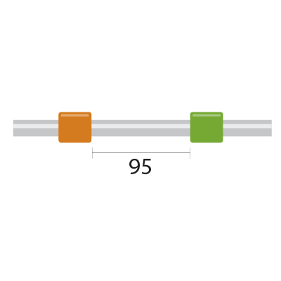 [0.38-OG-95-F-S] ProLok Contour Flared End PVC Pump Tube 2tag (95mm) 0.38mm ID Orange/Green (PKT 6)
