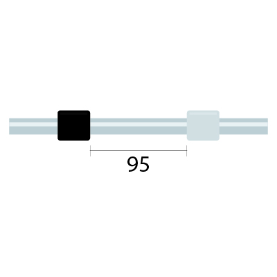 [3.17-BLKW-95-L] ProLok PVC Pump Tube Long 2tag (95mm) 3.17mm ID Black/White (PKT 12)