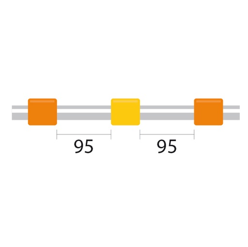 [0.51-OY3B-95-F] ProLok Contour Flared End PVC Pump Tube 3tag (95mm) 0.51mm ID Orange/Yellow (PKT 6)