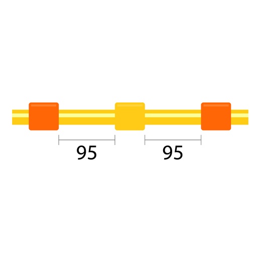[0.51-OY3B-95-SF-F] ProLok Contour Flared End Solva Pump Tube 3tag (95mm) 0.51mm ID Orange/Yellow (PKT 6)